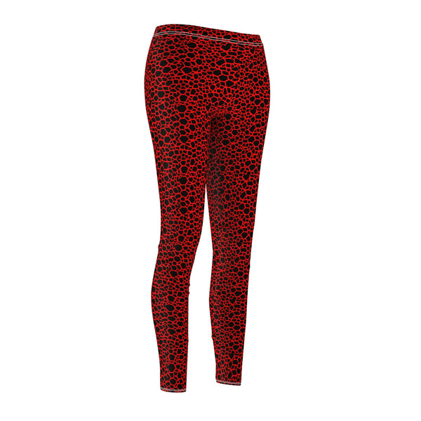 Red Dragon Scale Women's Cut & Sew Casual Leggings