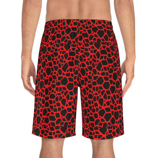 Red Dragon Scale Men's Board Shorts (AOP)