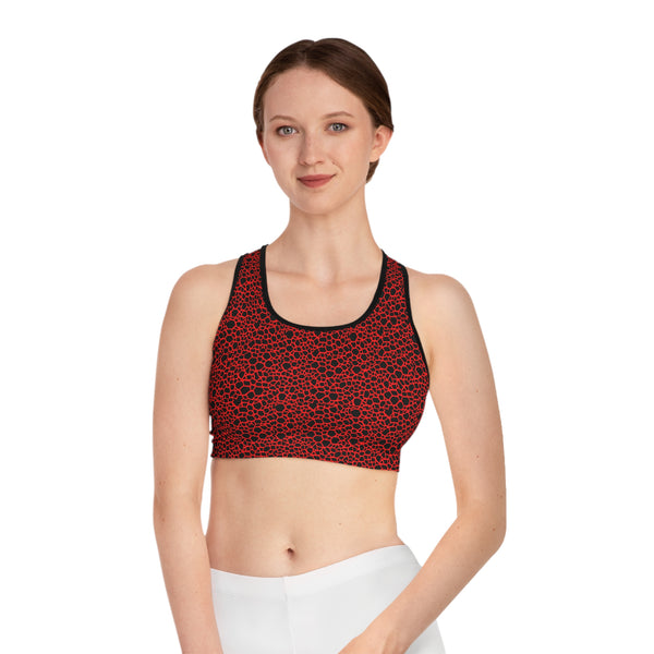 Red Dragon Scale Sports Bra (AOP)