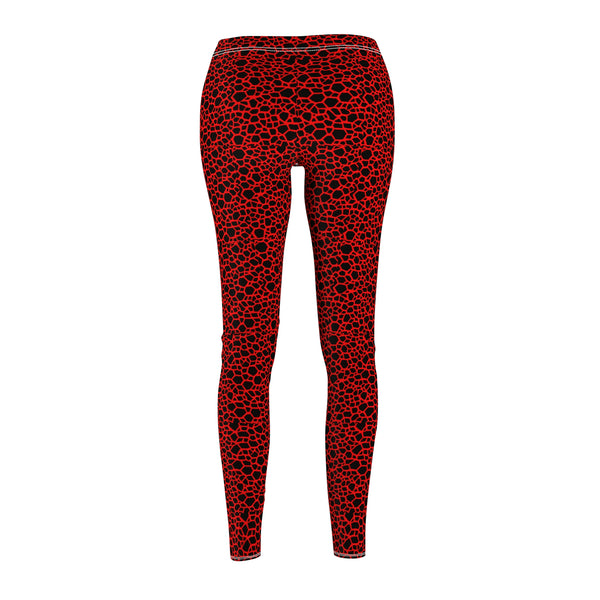 Red Dragon Scale Women's Cut & Sew Casual Leggings