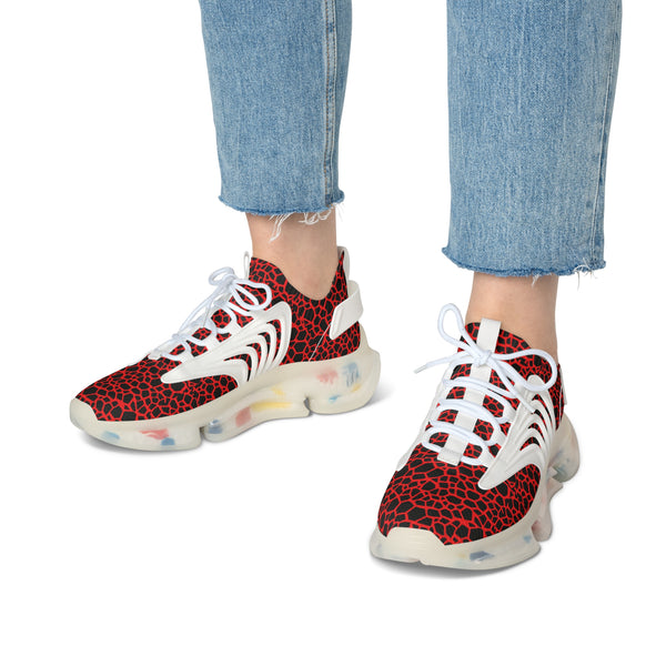 Red Dragon Scales Women's Mesh Sneakers