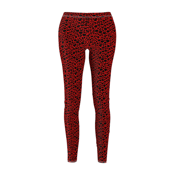 Red Dragon Scale Women's Cut & Sew Casual Leggings