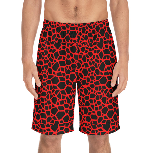 Red Dragon Scale Men's Board Shorts (AOP)